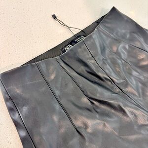 Zara black leather leggins